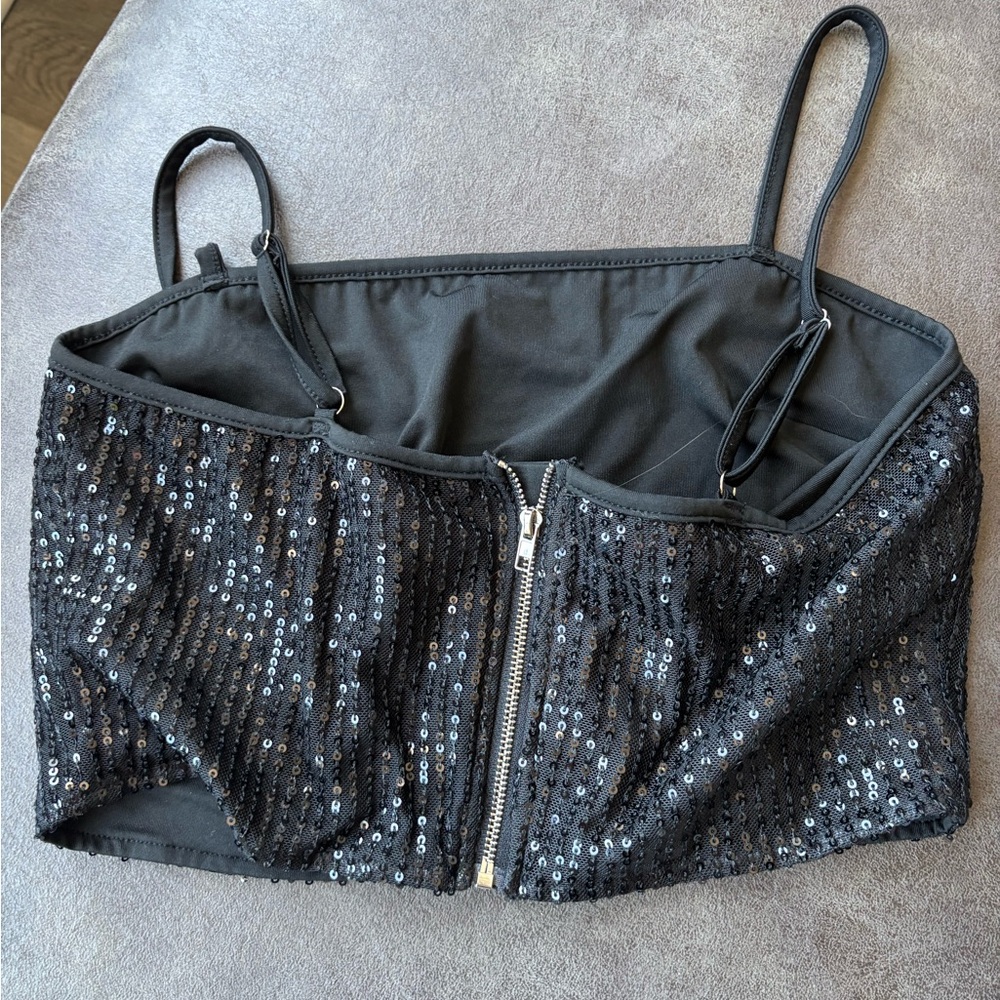 Black Sequin Cami Top - Picture 2 of 2